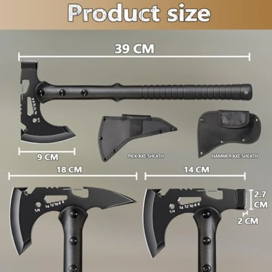 Multipurpose Camping Tomahawk Hatchet With Sheath Carbon Steel Blade