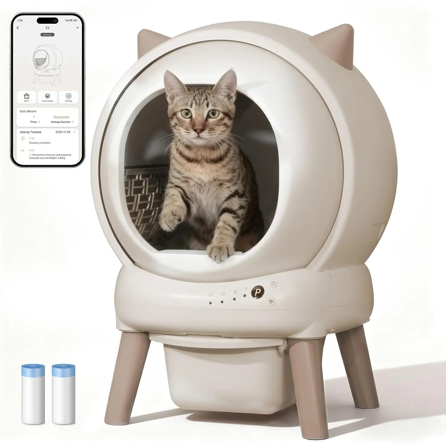 E2 Automatic Self-Cleaning Cat Litter Box With Smart App Control