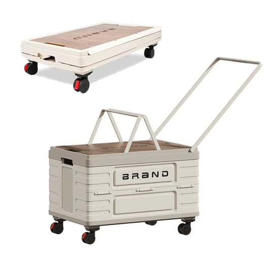 360 Degree Rotating Foldable Storage Cart Heavy Duty Camping Organizer