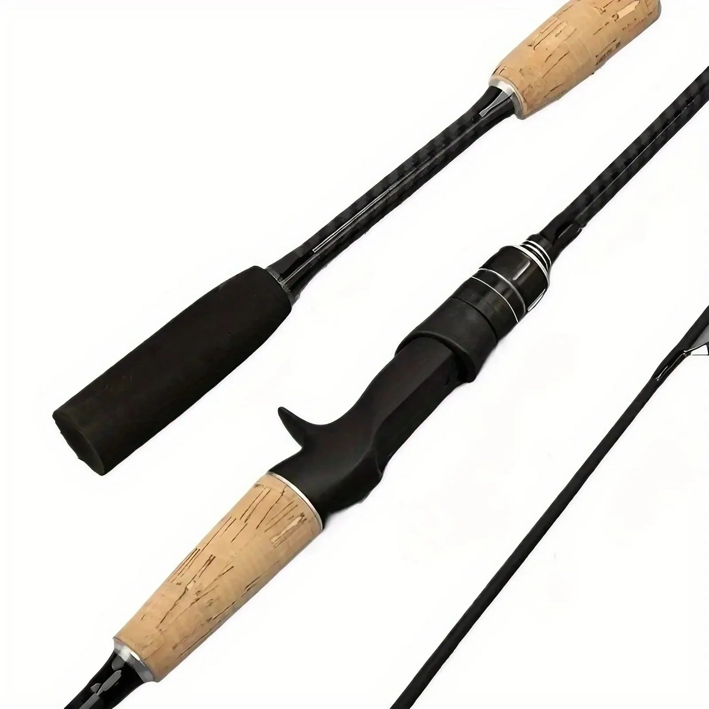 Ultralight 2-Section Carbon Fiber Fly Fishing Rod With Wooden Handle