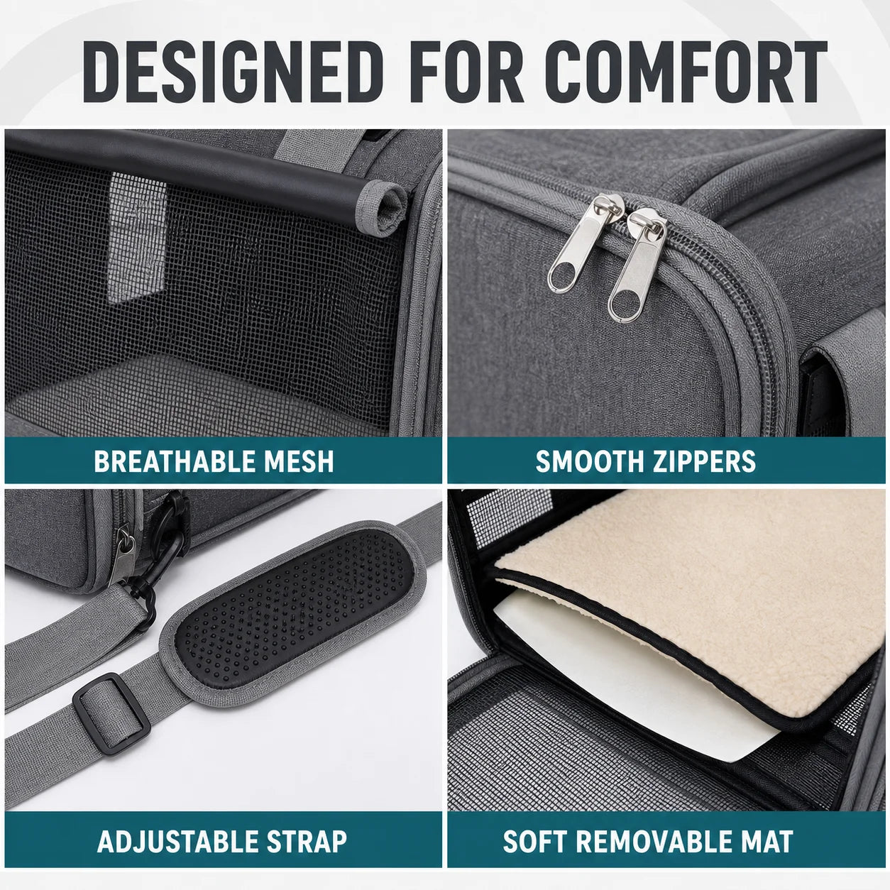 Portable Expandable Pet Travel Bag Soft Sided Breathable