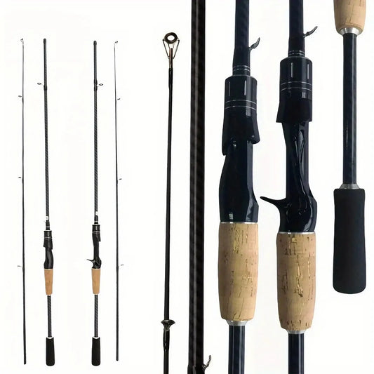 Ultralight 2-Section Carbon Fiber Fly Fishing Rod With Wooden Handle