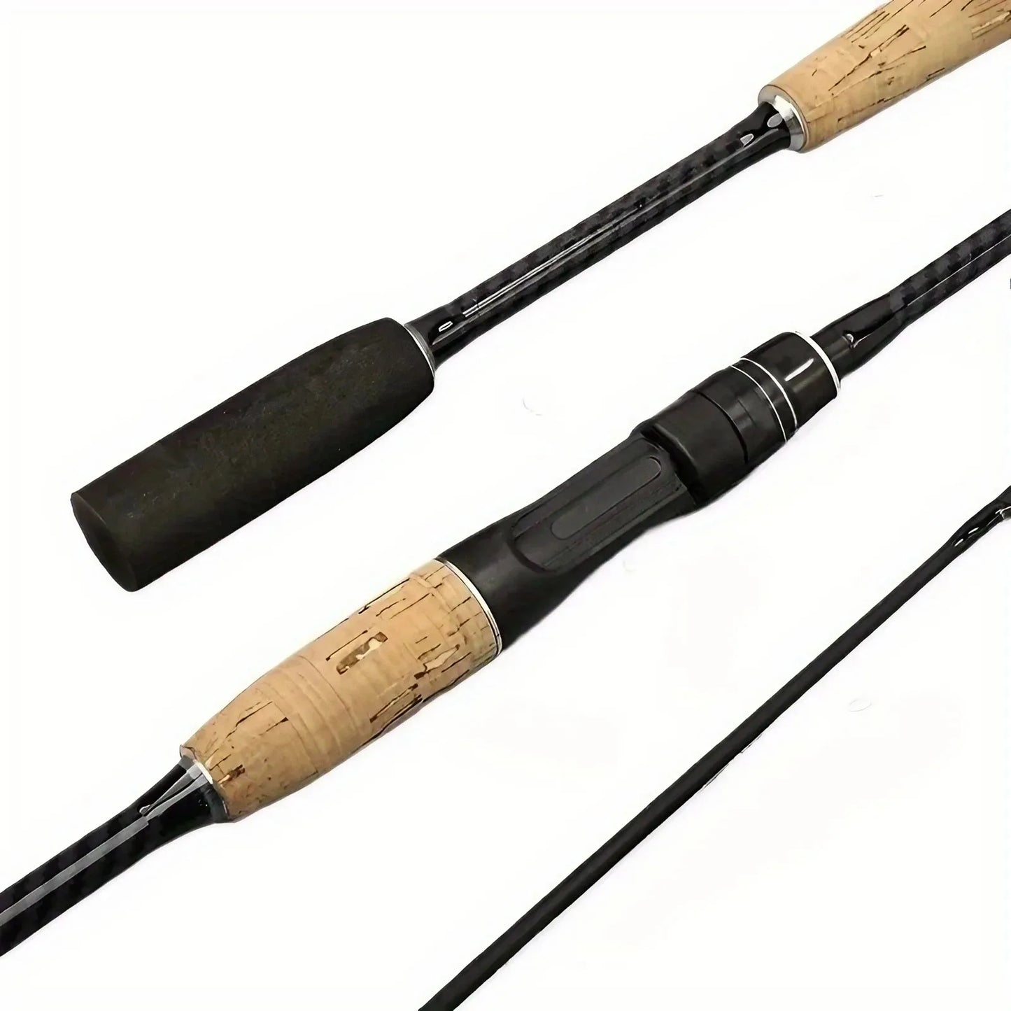 Ultralight 2-Section Carbon Fiber Fly Fishing Rod With Wooden Handle