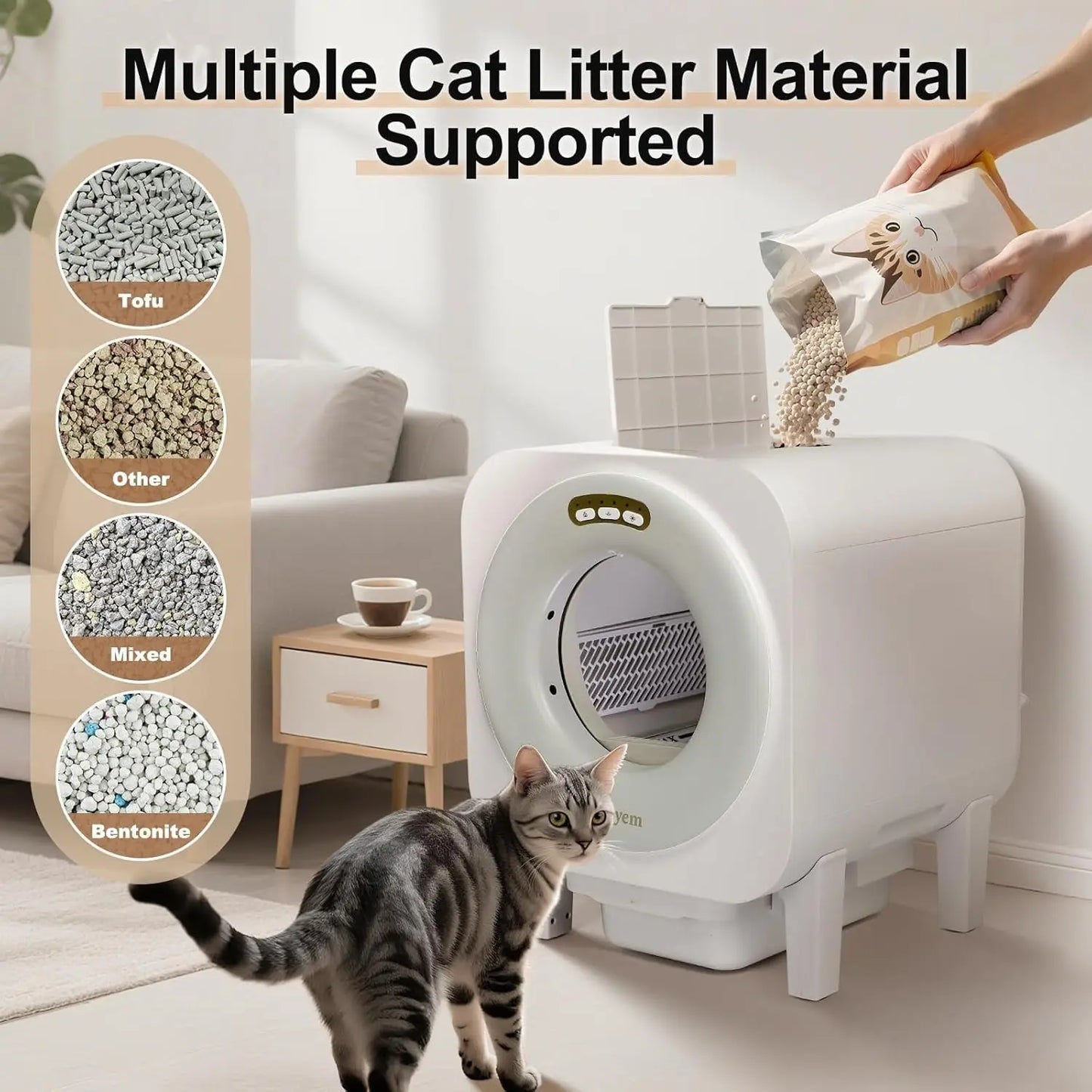 Automatic Self Cleaning Litter Box For Multiple Cats