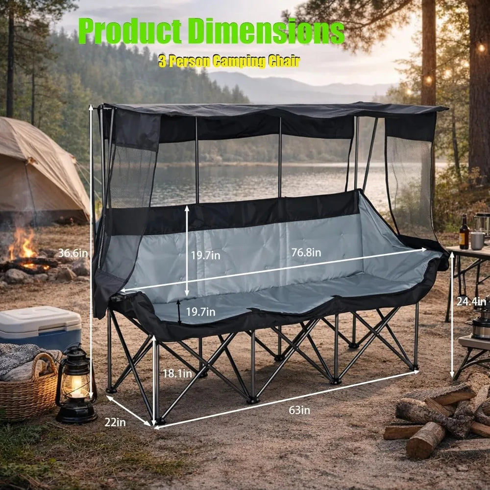 Camping Chair With Canopy Shade For Outdoor Enthusiasts