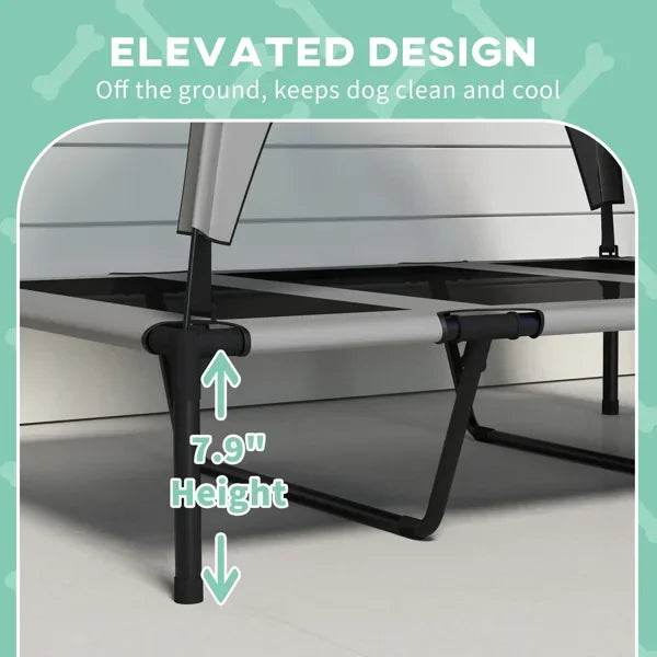 Elevated Dog Bed With Cooling Pad And Canopy For Large Dogs Indoor Outdoor