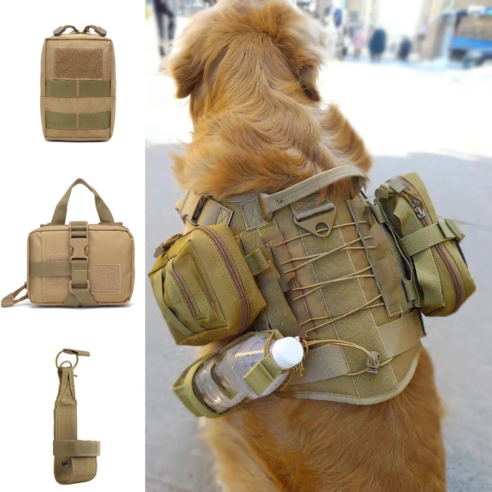 PETRAVELC Dog Tactical Molle Pouches Set For Harness