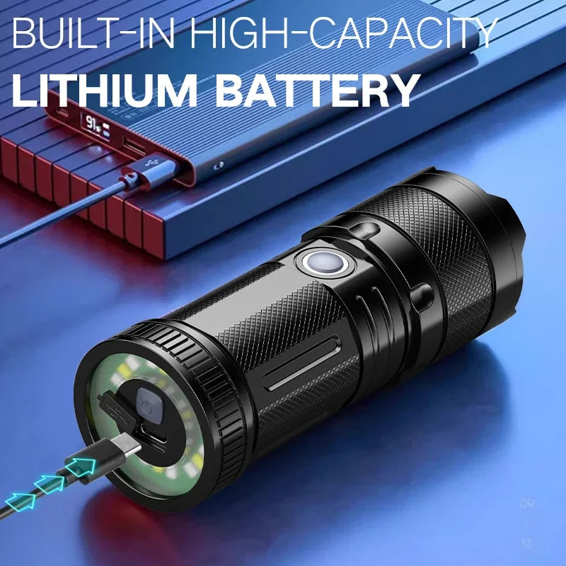 Skywolfeye LED Camping Flashlight With 9 Light Sources Waterproof