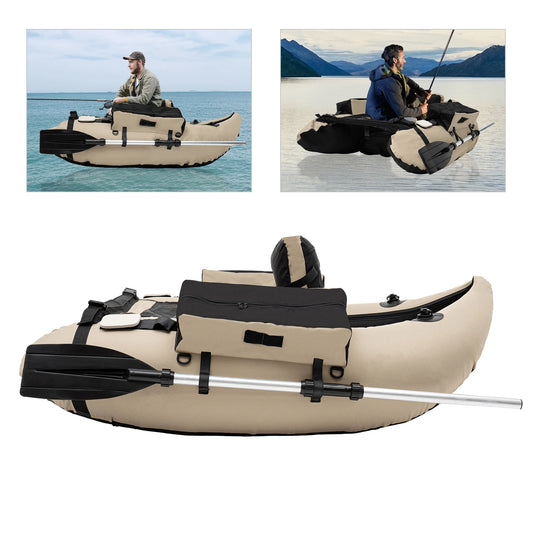 Outdoor Inflatable Fishing Boat Portable Raft 286.6 Lbs Capacity