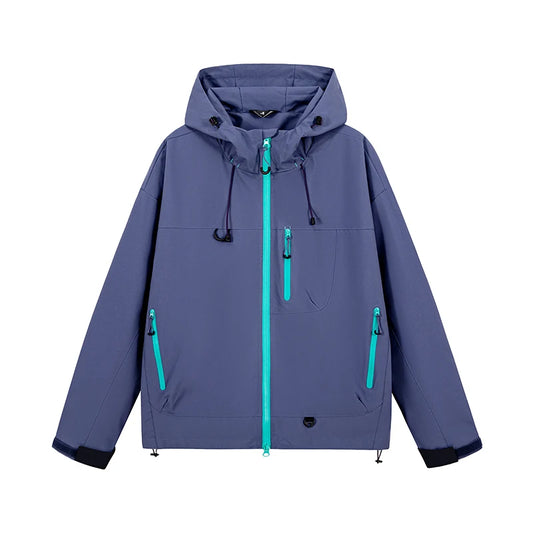 Unisex Waterproof Hiking Jacket Hooded Windbreaker For Outdoor Activities