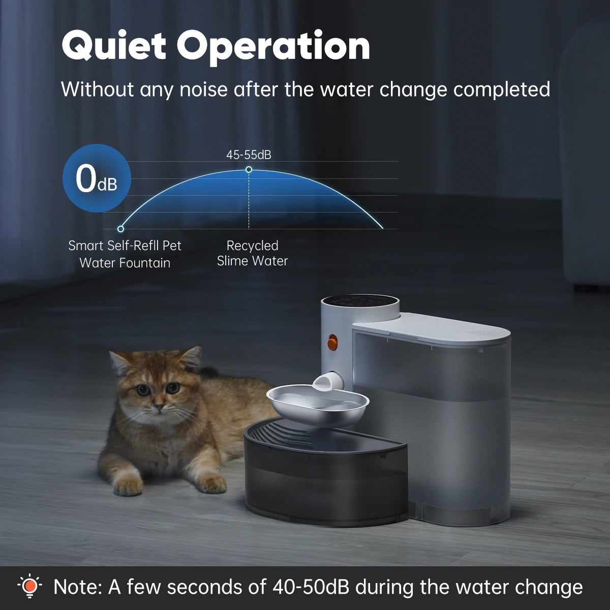 Booteely Stainless Steel Pet Water Dispenser With Purification For Cats