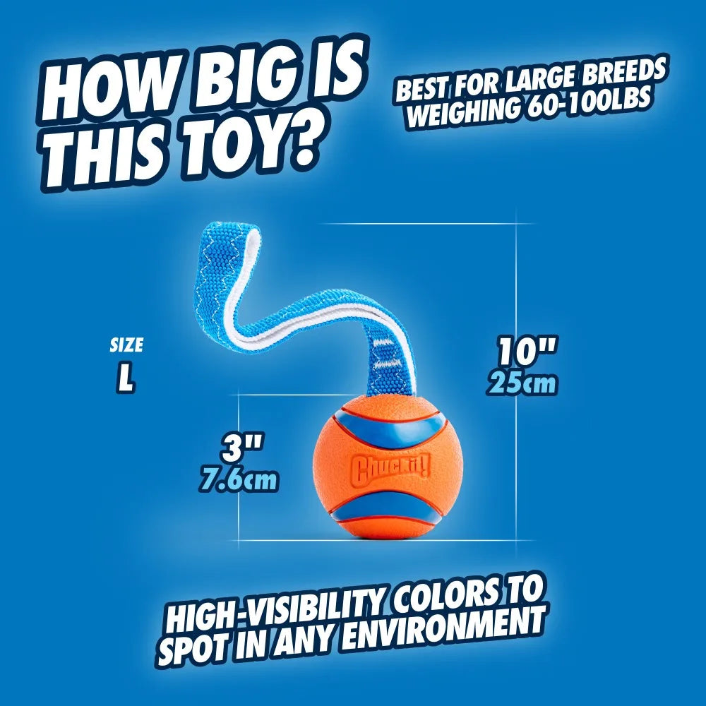 Tug Toy With Ball And Strap For Aggressive Chewers