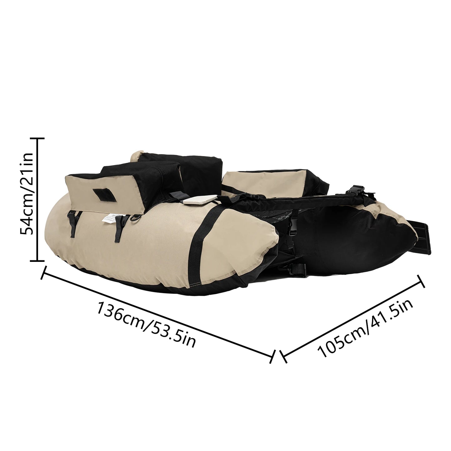 Outdoor Inflatable Fishing Boat Portable Raft 286.6 Lbs Capacity