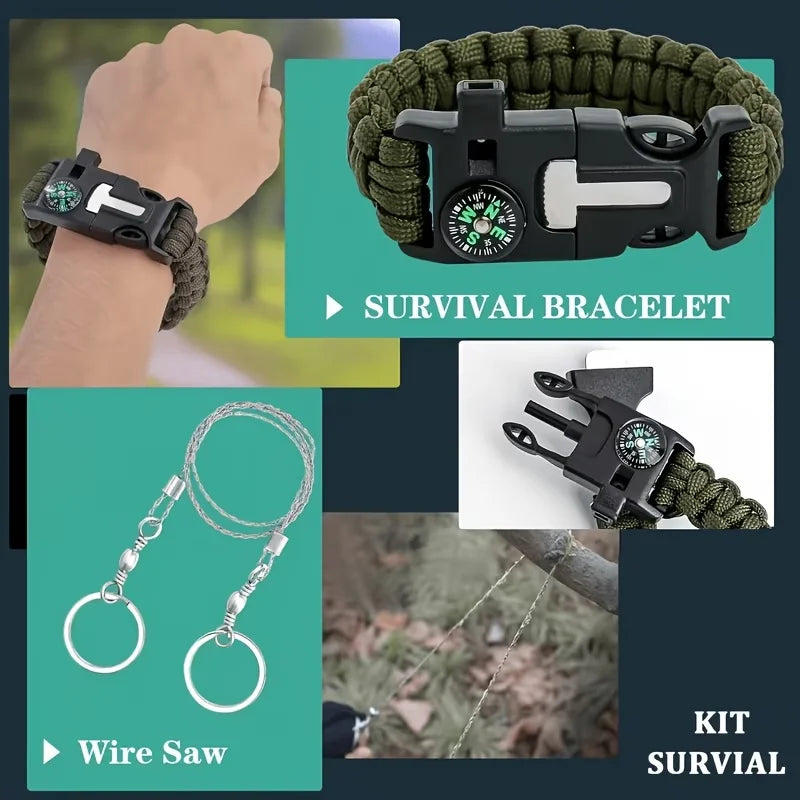 Outdoor Survival Kit First Aid Set For Travel Camping And Office Use