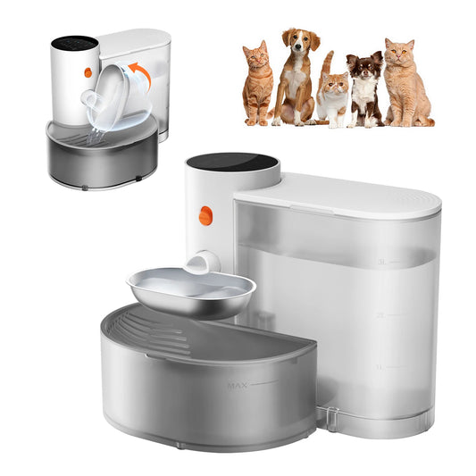Booteely Stainless Steel Pet Water Dispenser With Purification For Cats