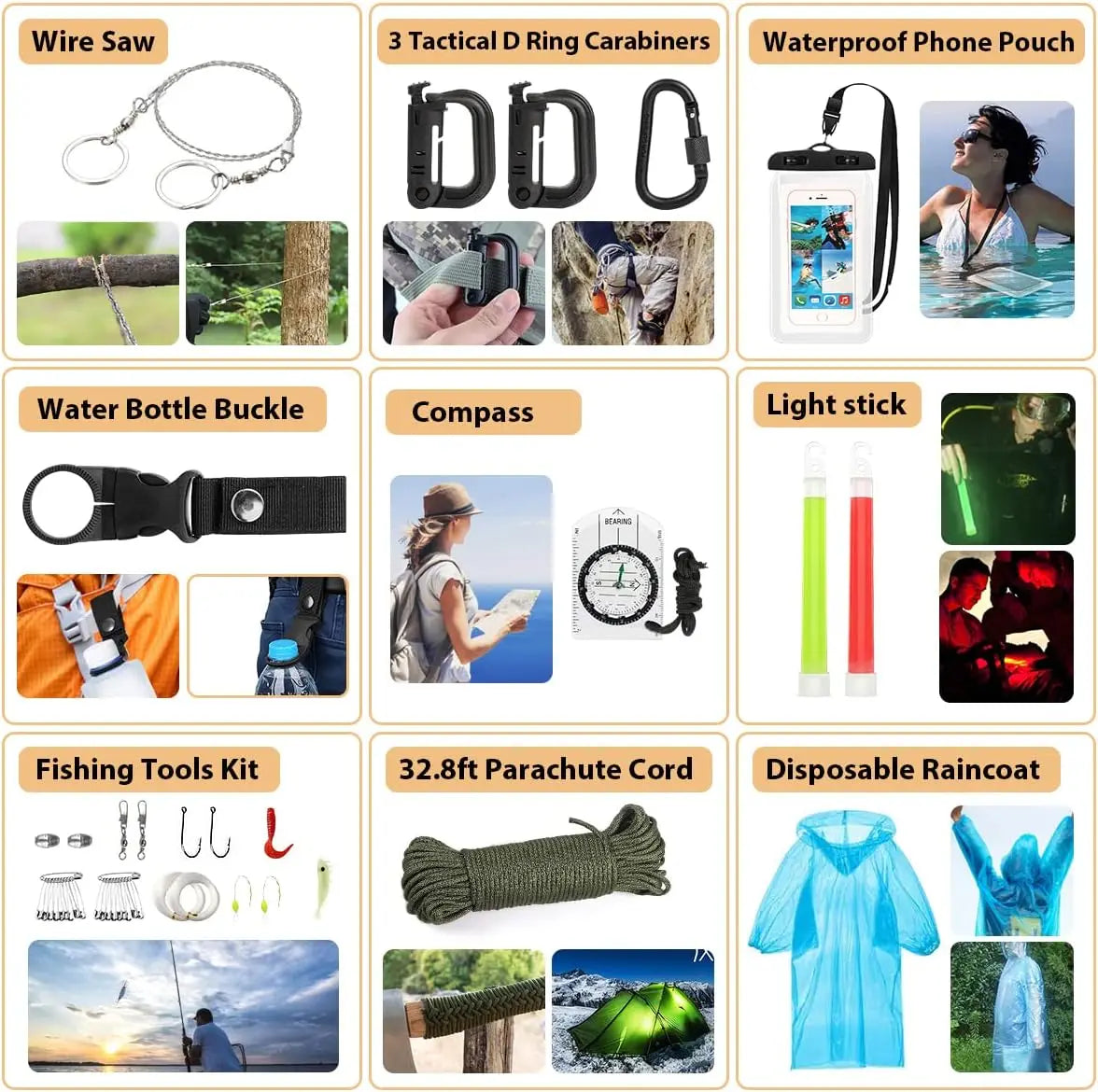 Survival Gear First Aid Kit With Molle Bag And Tent