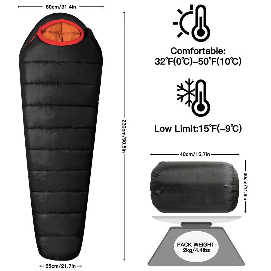 Mummy Sleeping Bag Extreme Cold Weather Warm Washable For Adults