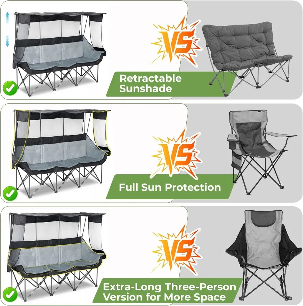 Camping Chair With Canopy Shade For Outdoor Enthusiasts