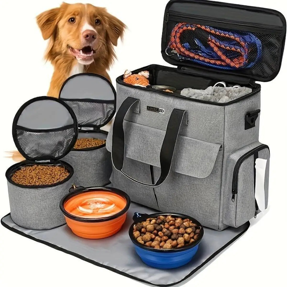 Pet Travel Bag Set Airline Approved Dog Cat Organizer