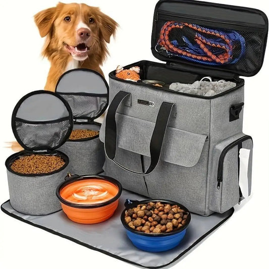 Pet Travel Bag Set Airline Approved Dog Cat Organizer