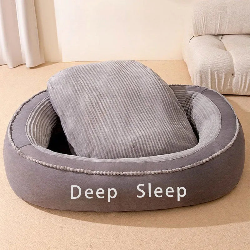 Pet Bed Donut Round Dog Kennel Soft Washable Cushion