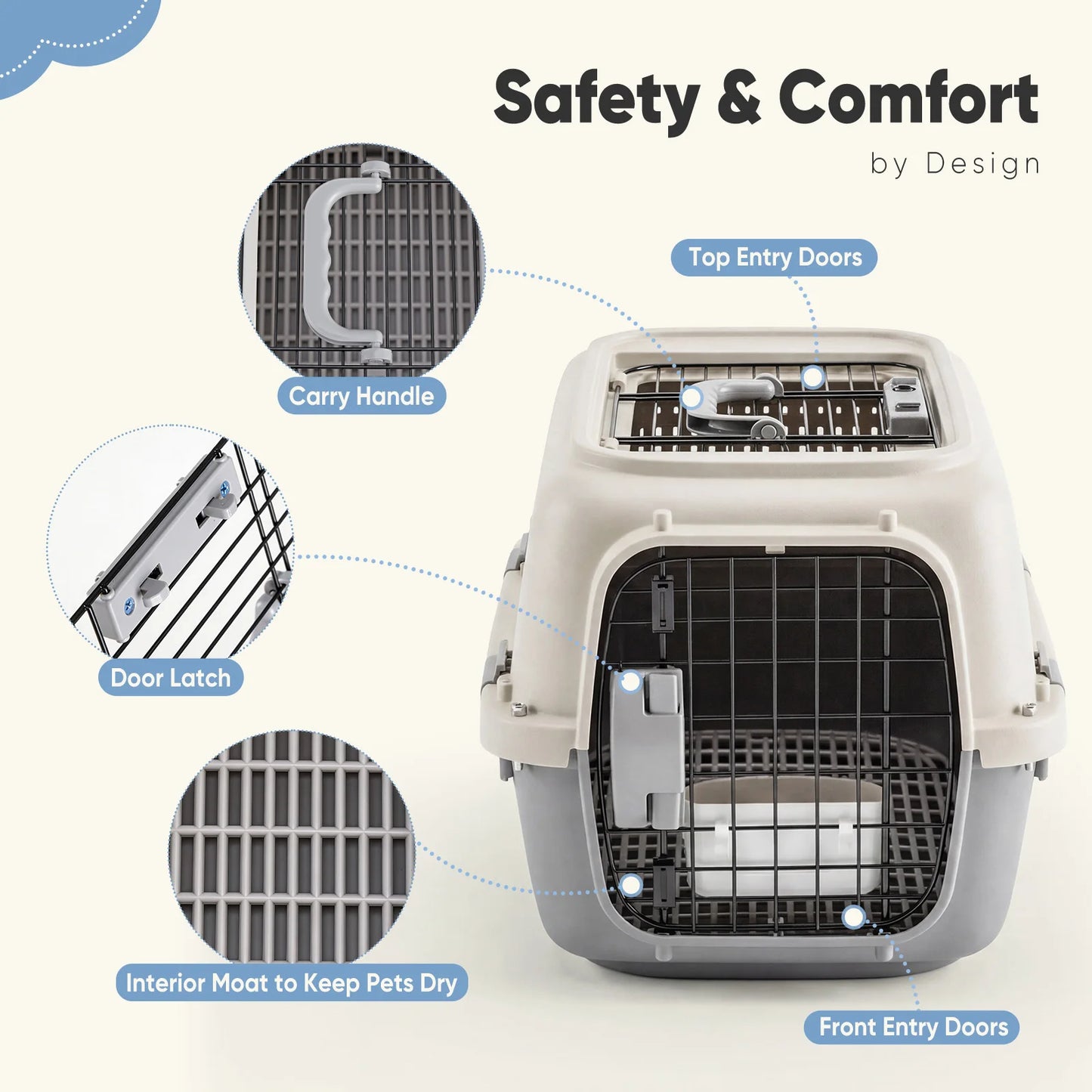 JHK 23-Inch Pet Carrier for Small Dogs and Cats Travel