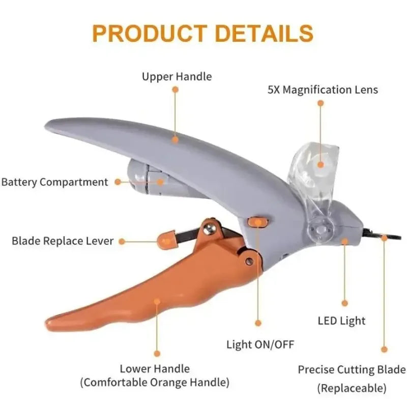 Pet Nail Clippers With LED Light For Dogs And Cats