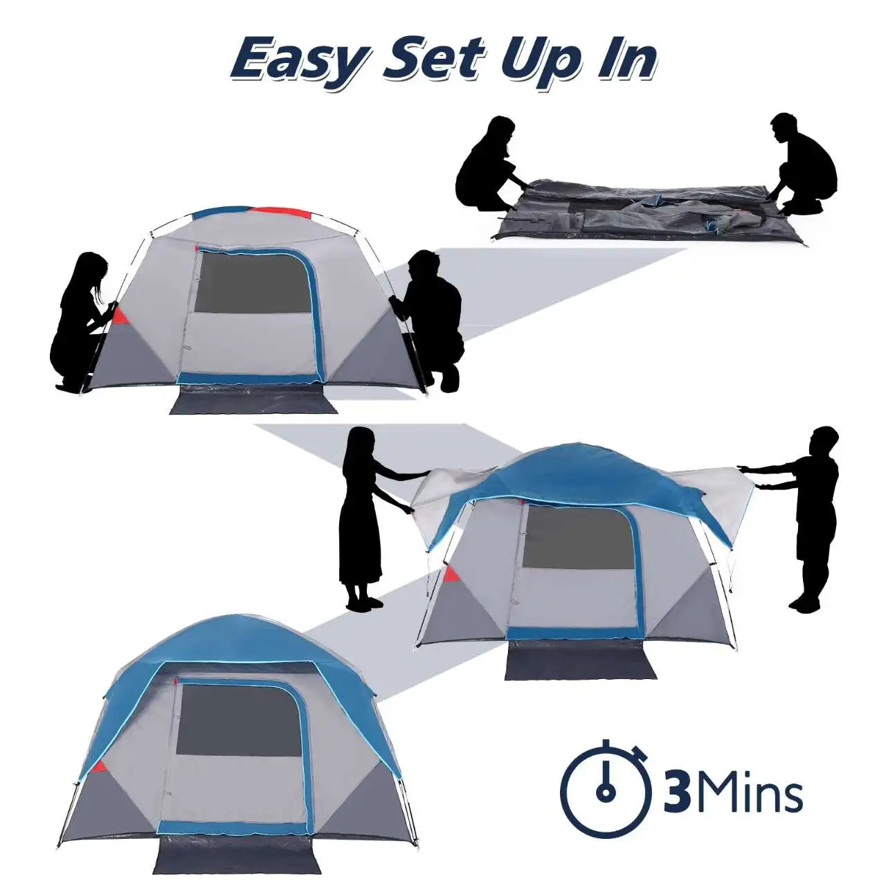 HiMISS Four Season Camping Tent Easy Setup Outdoor Shelter
