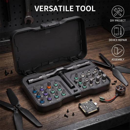 ZENG 24 In 1 Magnetic Ratchet Wrench Screwdriver Set With Interchangeable Bits