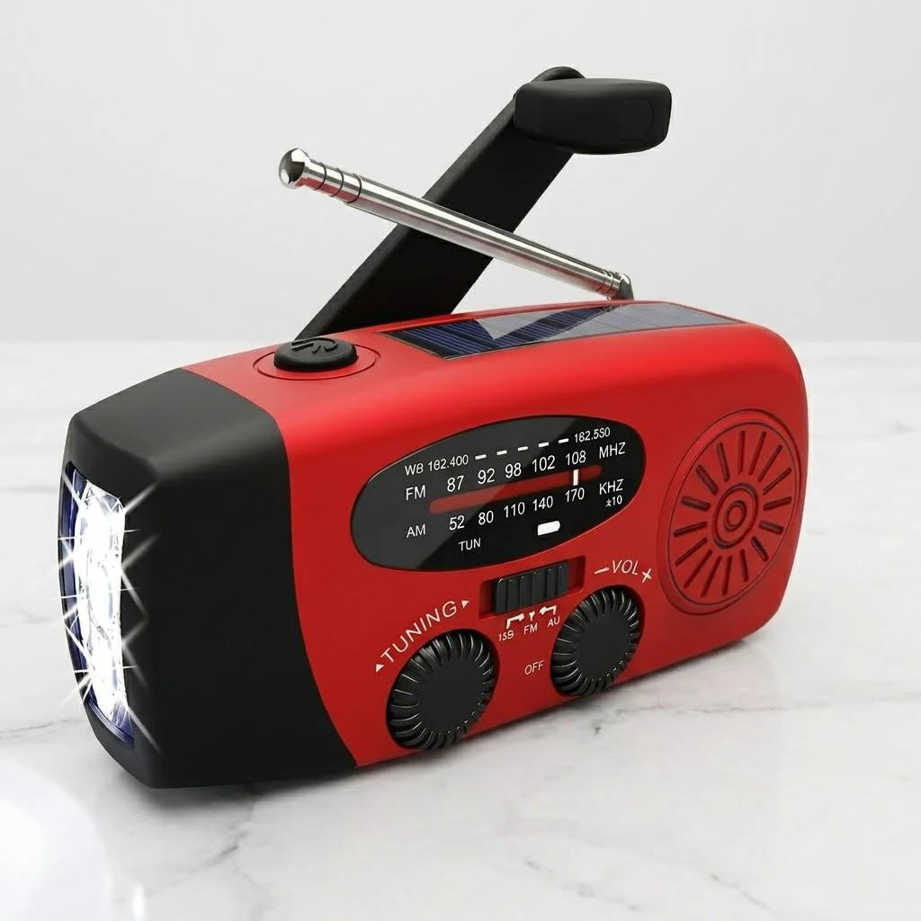 Solar Hand Crank Radio Emergency Weather Alert With Power Bank