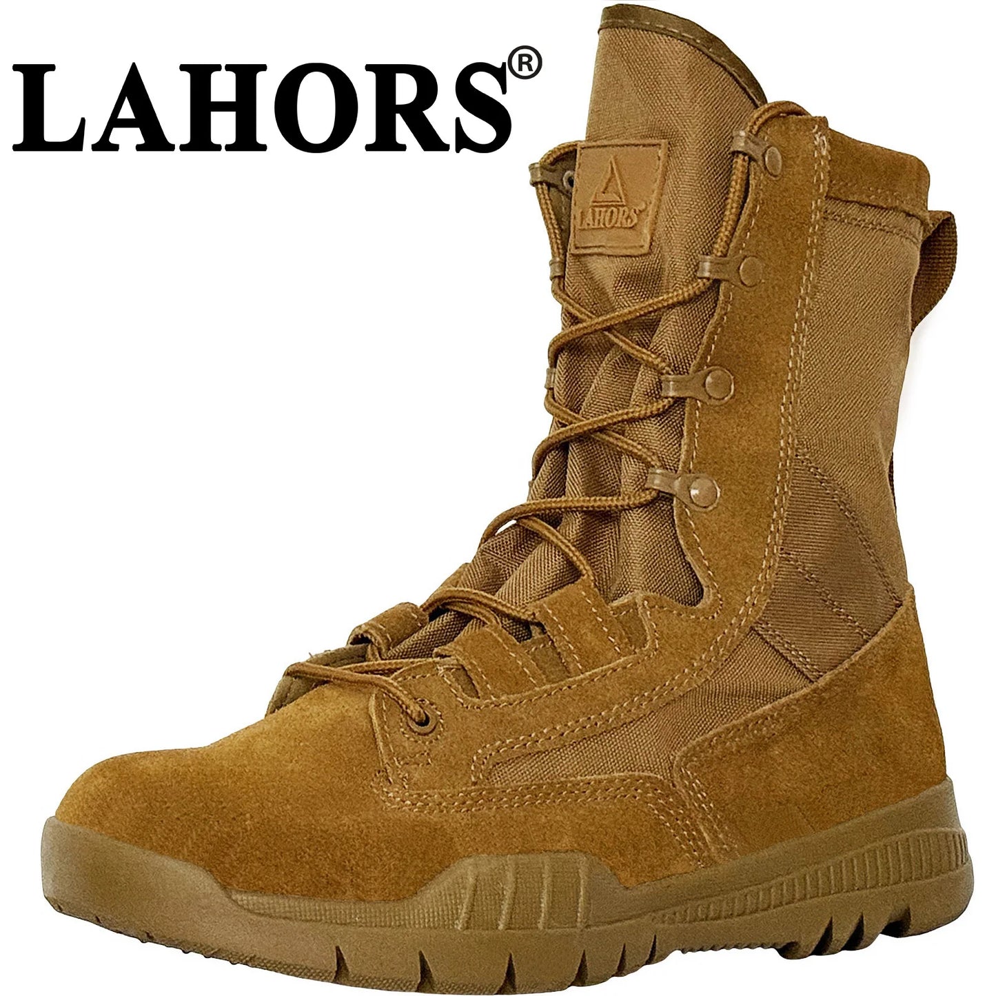 LAHORS High-Top Leather Hiking Boots With Zipper Non-Slip Desert Boots