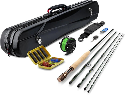 Carbon Fiber Fly Fishing Rod And Reel Combo Starter Kit