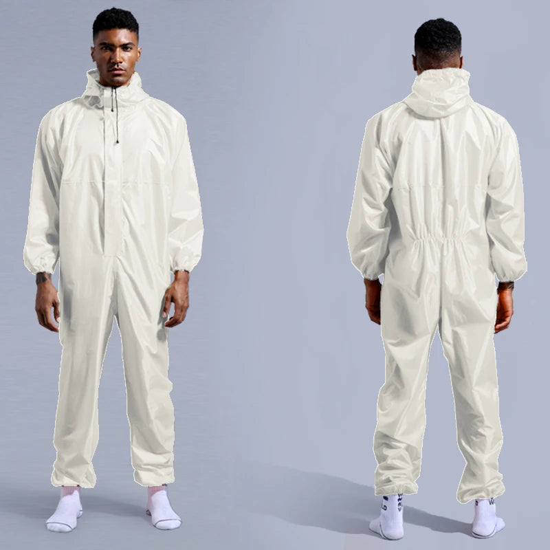 One-Piece Waterproof Hooded Raincoat for Men and Women