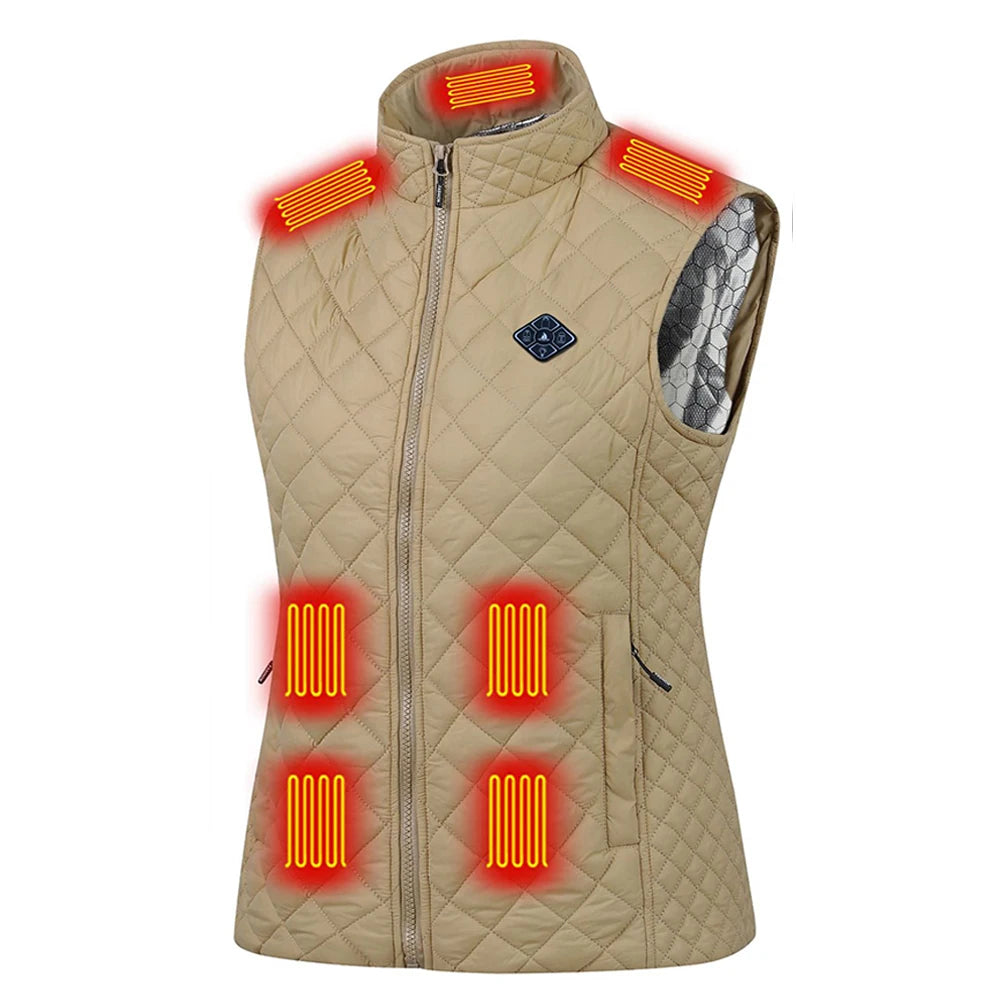 NONECN 21-Zone USB Heated Vest Cotton Thermal Jacket For Women And Men