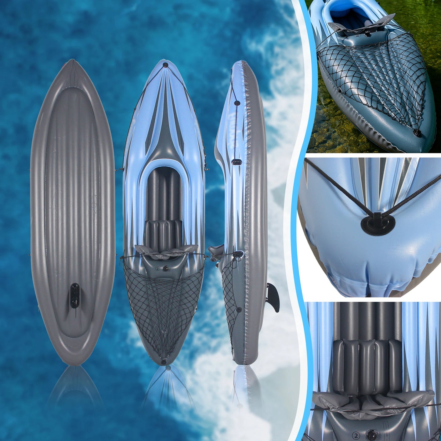 HHSJZWCY Inflatable Kayak For One Person With Paddles And Pump