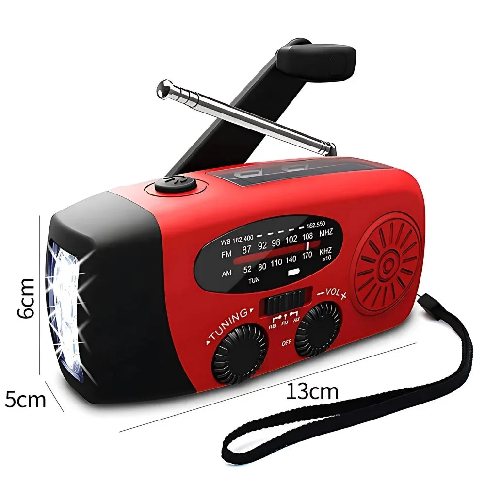 Solar Hand Crank Radio Emergency Weather Alert With Power Bank