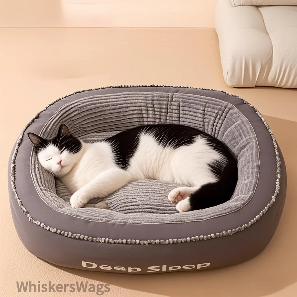 Pet Bed Donut Round Dog Kennel Soft Washable Cushion