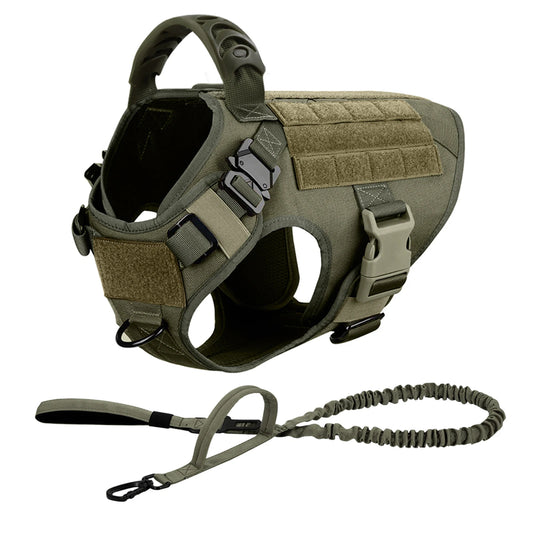 PETRAVELCN Tactical Dog Harness Leash Set for Large Dogs