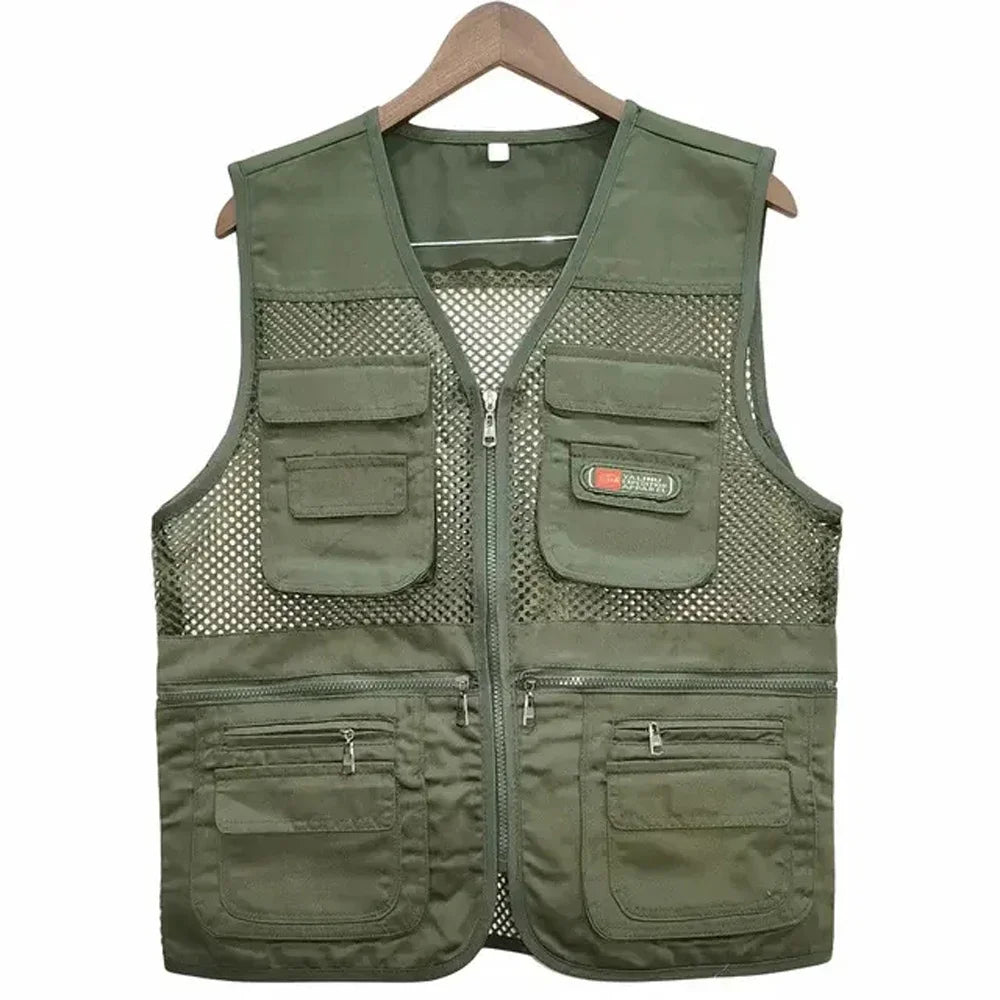 Outdoor Mesh Vest With Multiple Pockets For Photography And Fishing