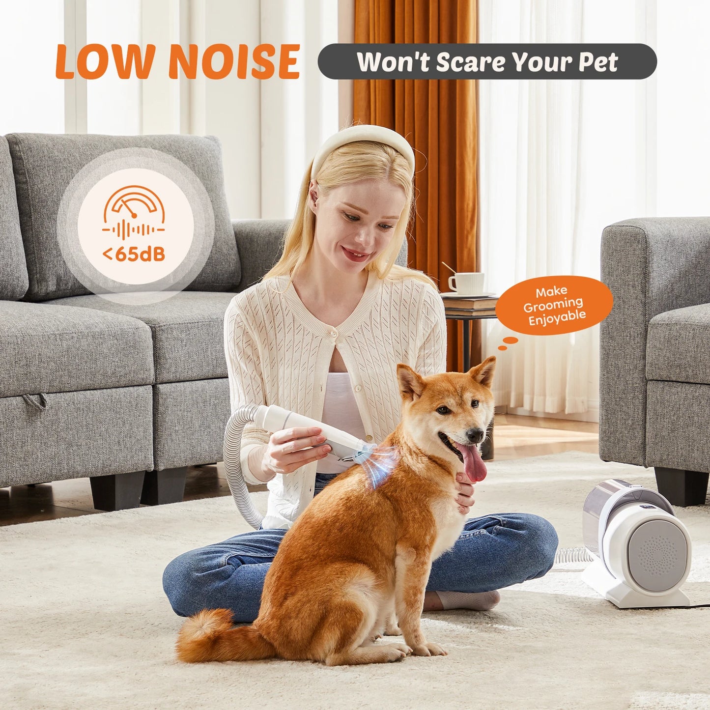 Pet Grooming Vacuum Kit With Cordless Clippers Three Suction Modes