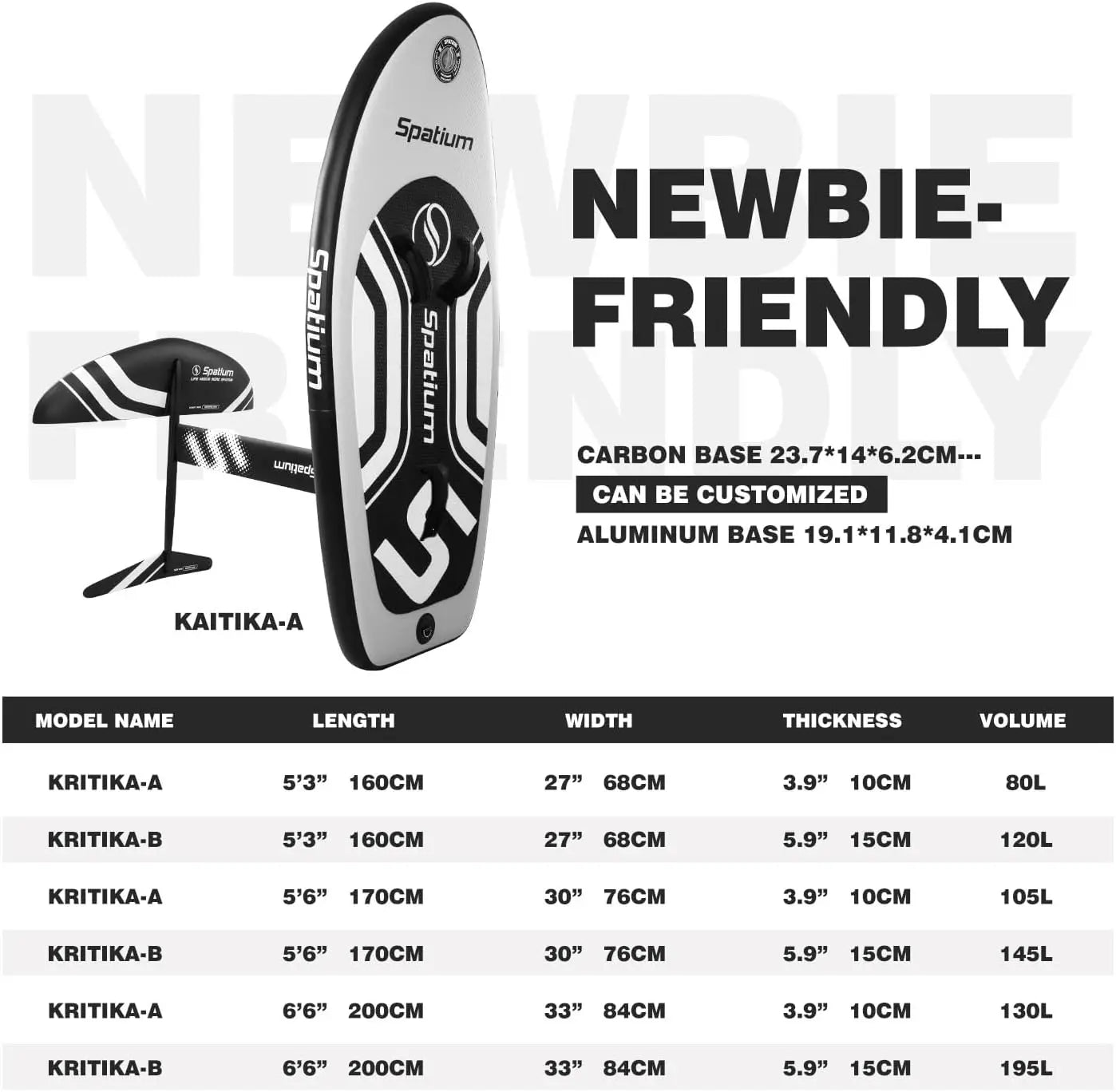 Spatium Hydrofoil Surfboard With Accessories Pack, Inflator Pump Included