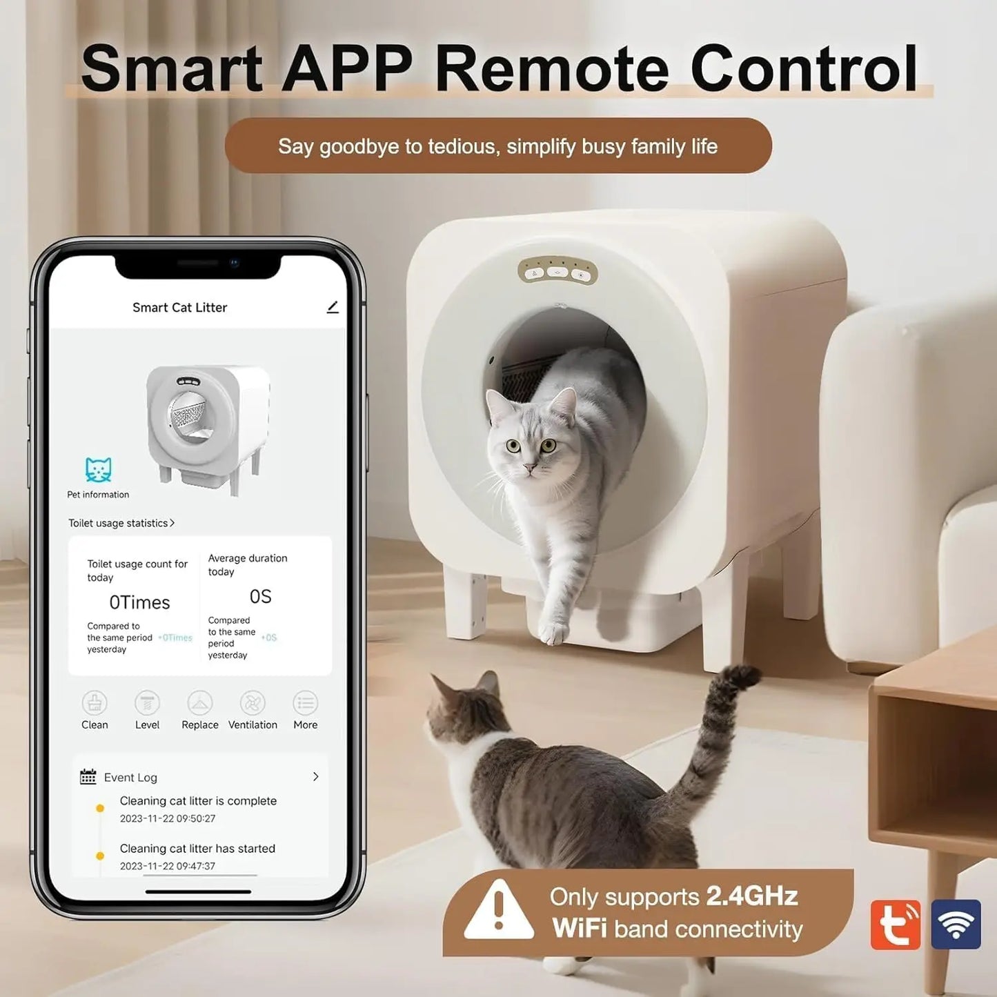 Automatic Self Cleaning Litter Box For Multiple Cats