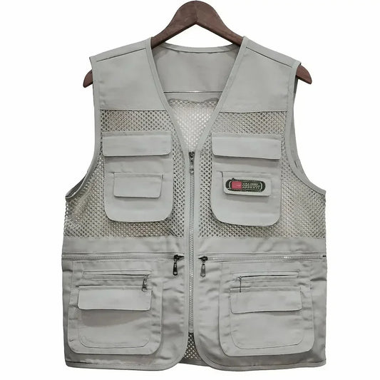 Outdoor Mesh Vest With Multiple Pockets For Photography And Fishing