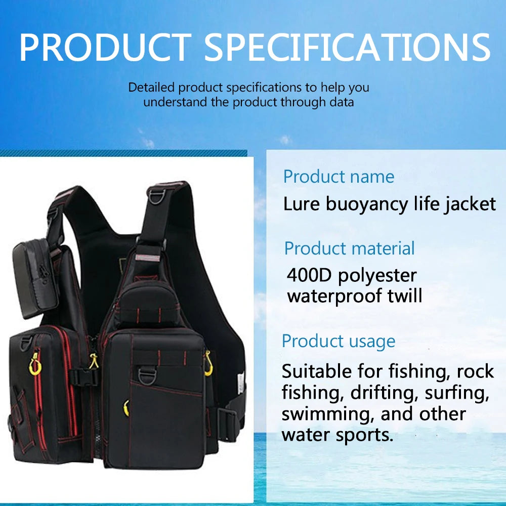 NONECN Multi-Functional Life Jacket Vest For Outdoor Fishing Safety