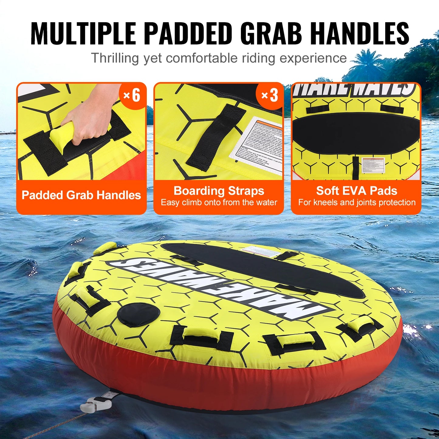 SucceBuy Towable Tube For Boating One To Three People