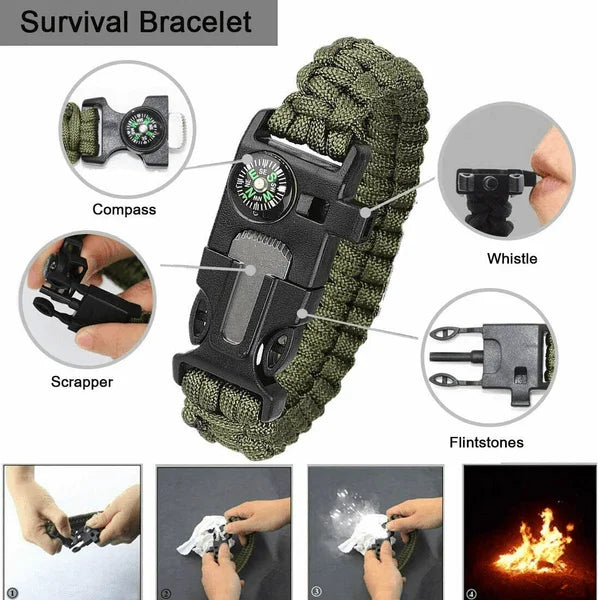 Outdoor Emergency Survival Kit 14 In 1 For Camping Hiking