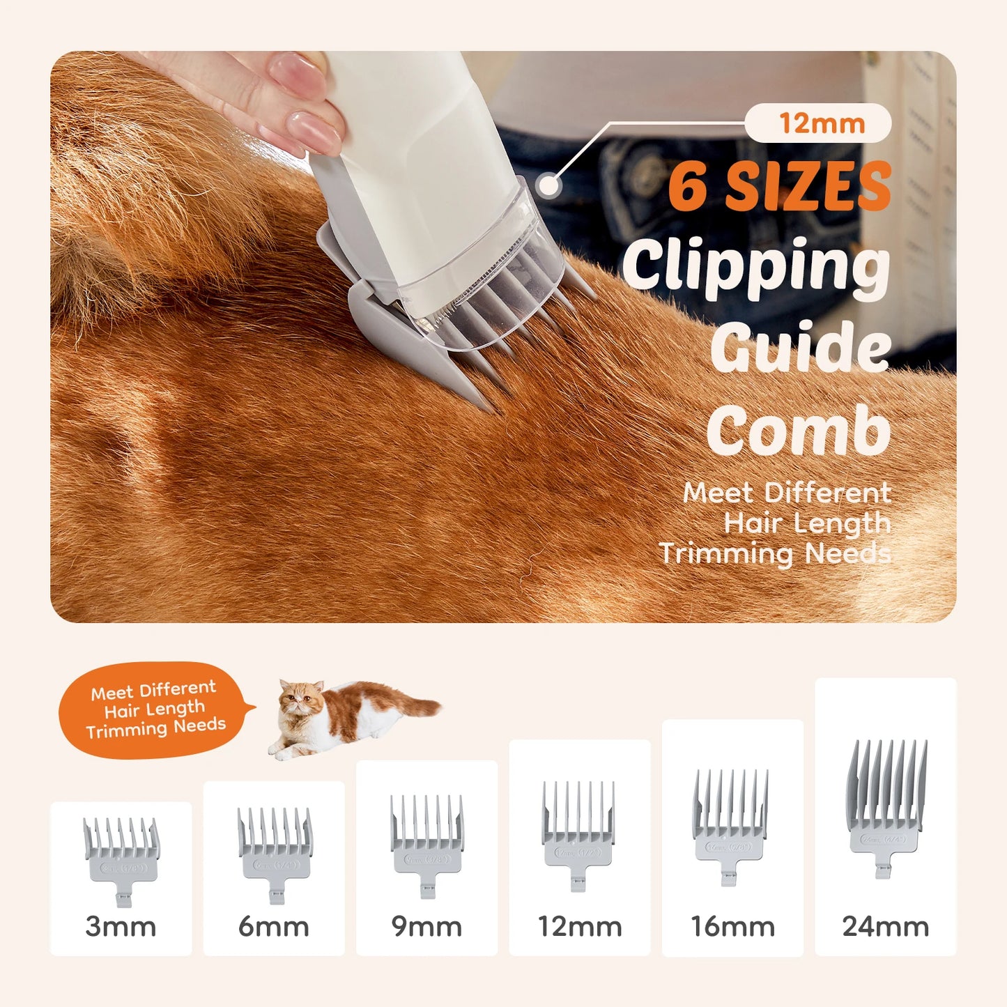 Pet Grooming Vacuum Kit With Cordless Clippers Three Suction Modes