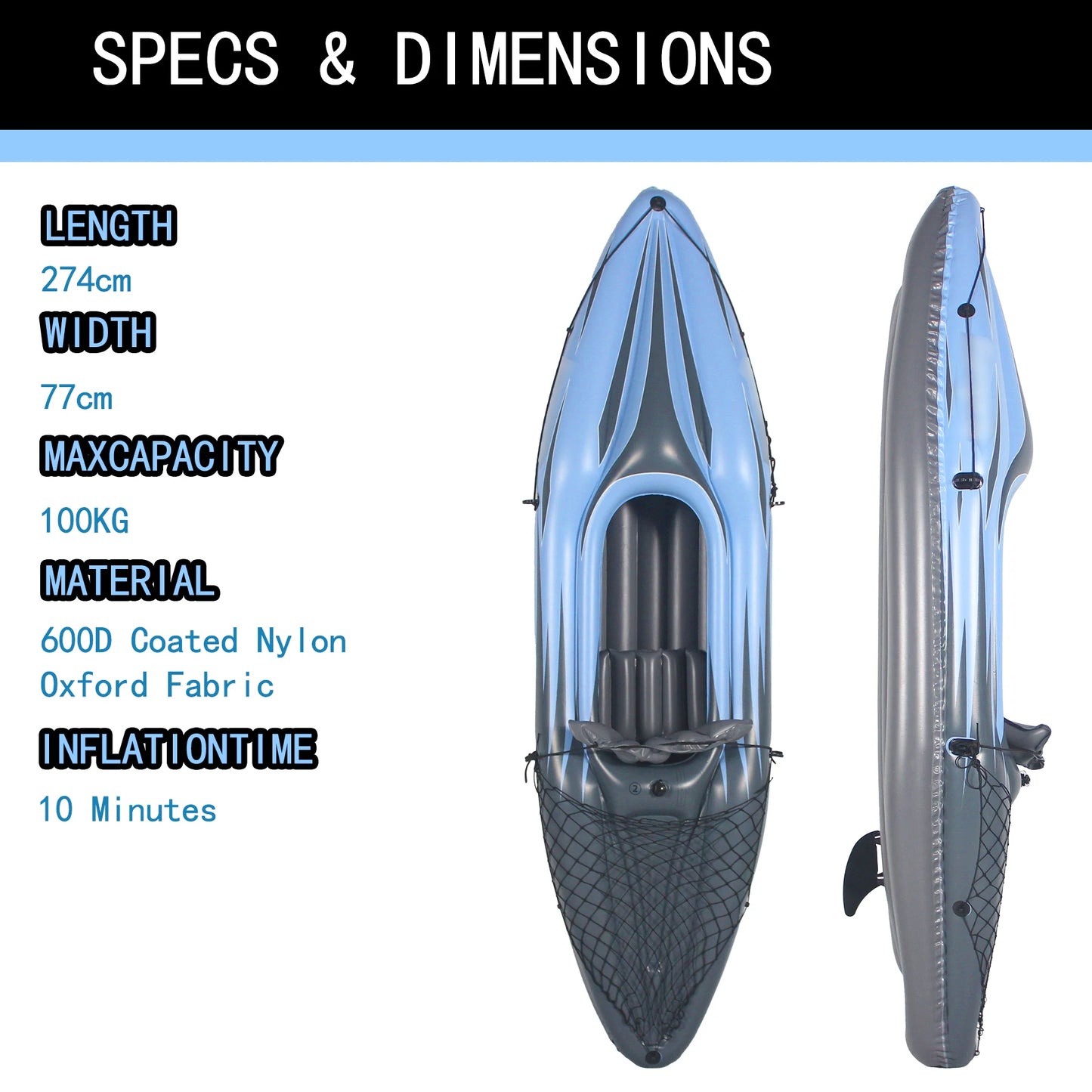 HHSJZWCY Inflatable Kayak For One Person With Paddles And Pump