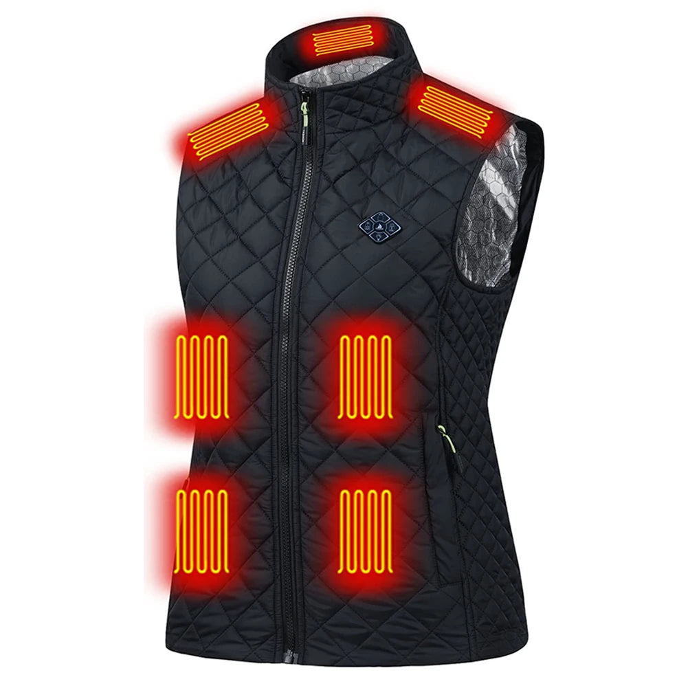 NONECN 21-Zone USB Heated Vest Cotton Thermal Jacket For Women And Men