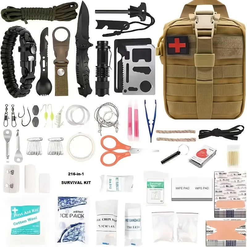 Multi Functional Tool Backpack Survival Kit With MOLLE Pouches